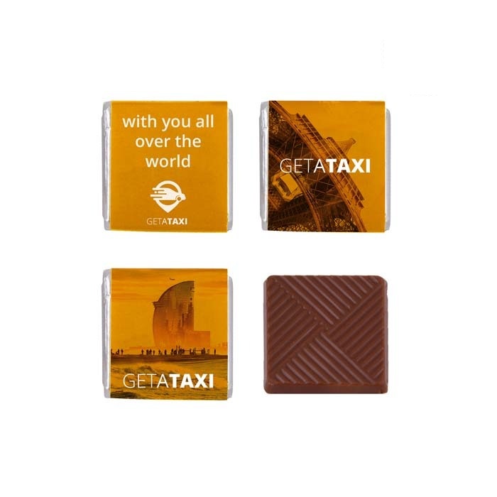 Carré de chocolat publicitaire noir ou lait avec fourreau papier 5 g_02