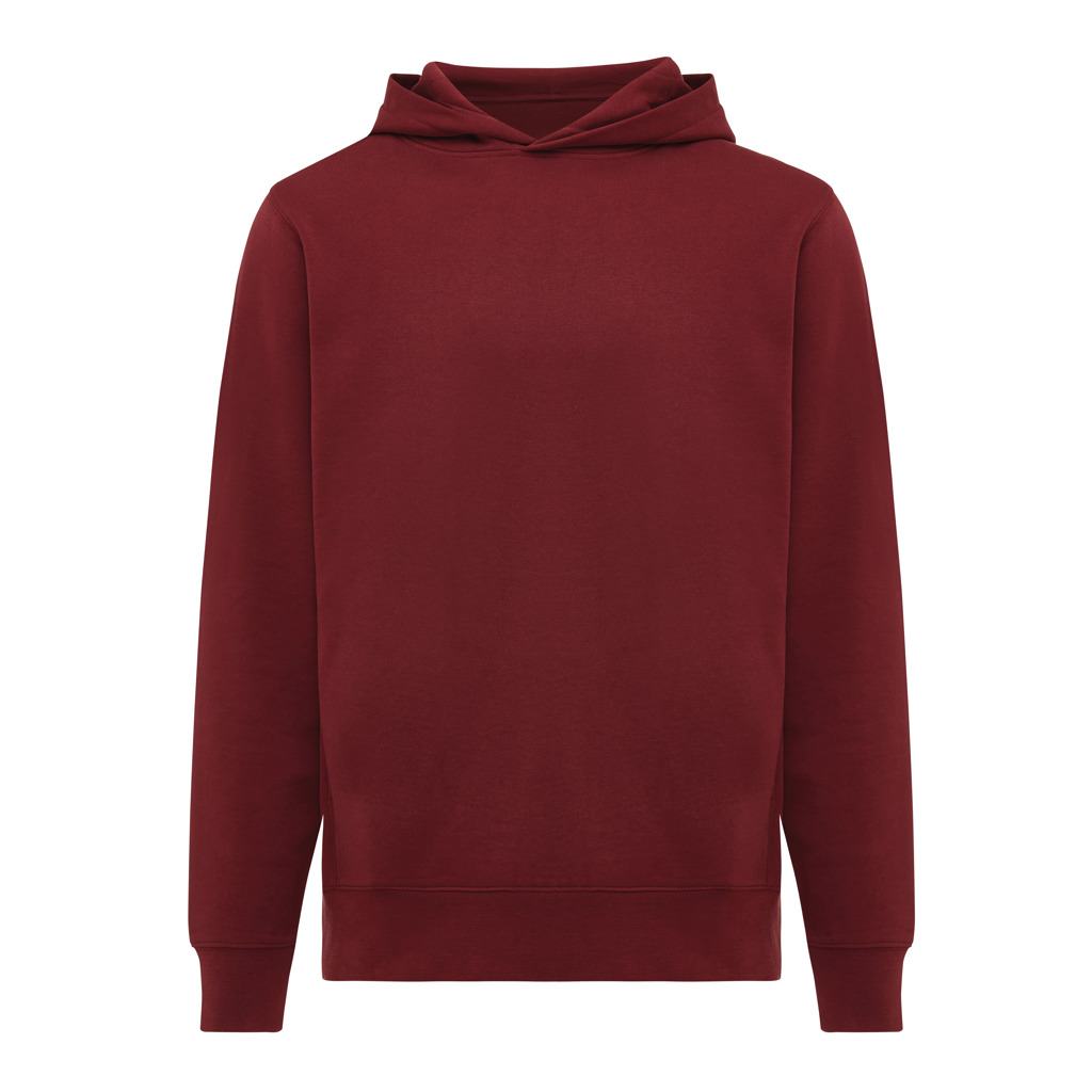 Sweat à capuche unisexe en coton bio et recyclé Iqoniq Yengo 280 g_Rouge bordeaux