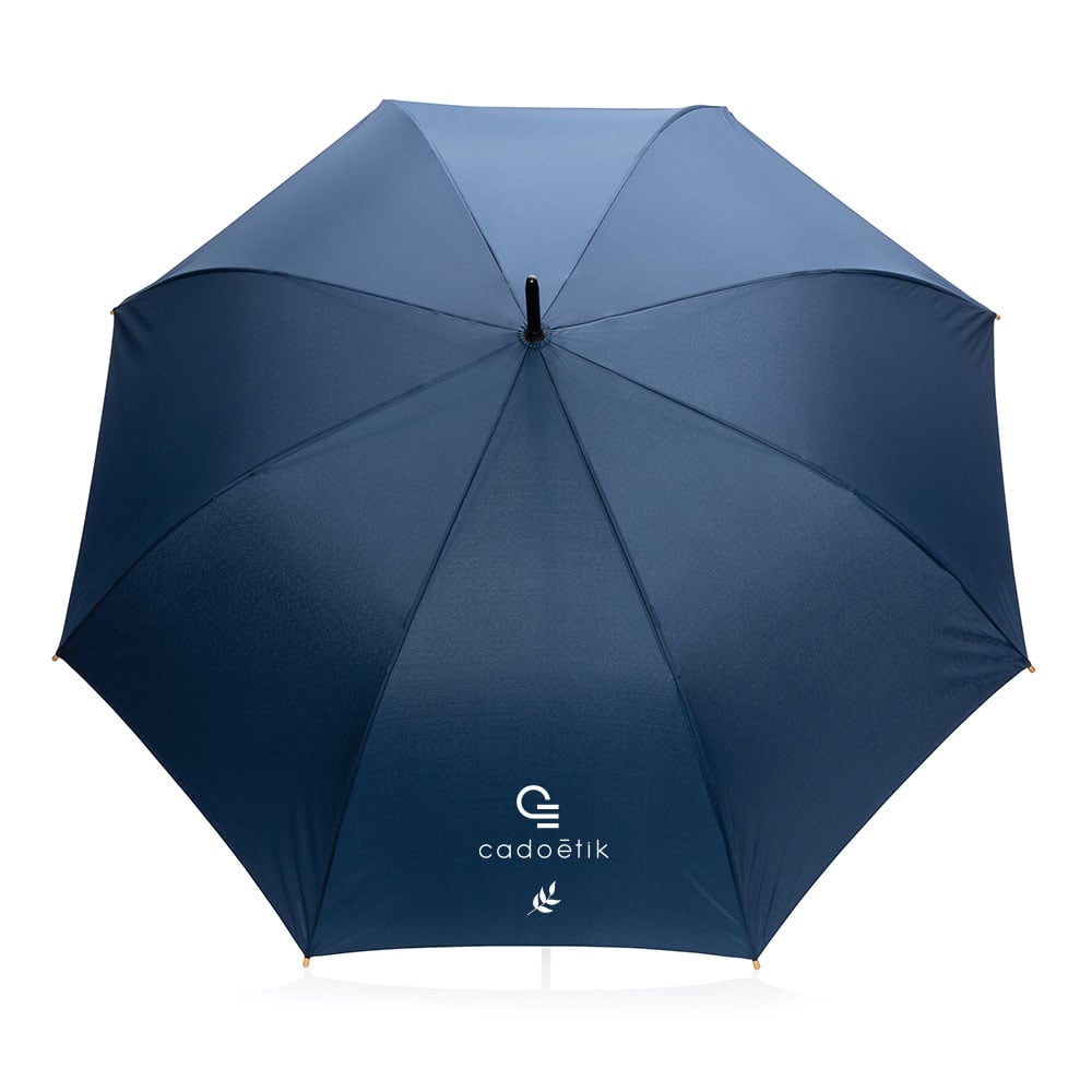 Parapluie droit 27" en polyester recyclé rPET et bambou Impact_03