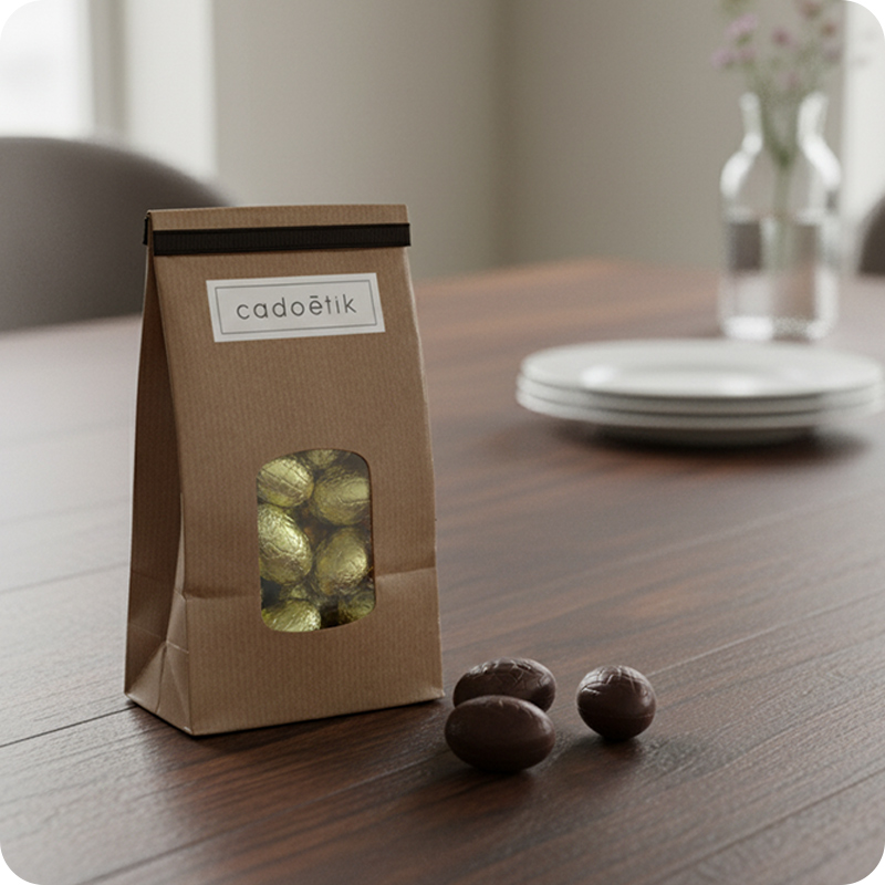 Sachet d'œufs en chocolat praliné noir ou lait 100 g _00