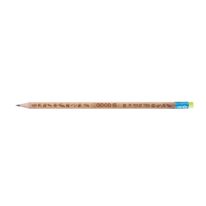 Crayon à papier avec gravure et bout gomme Prestige Naturel _03