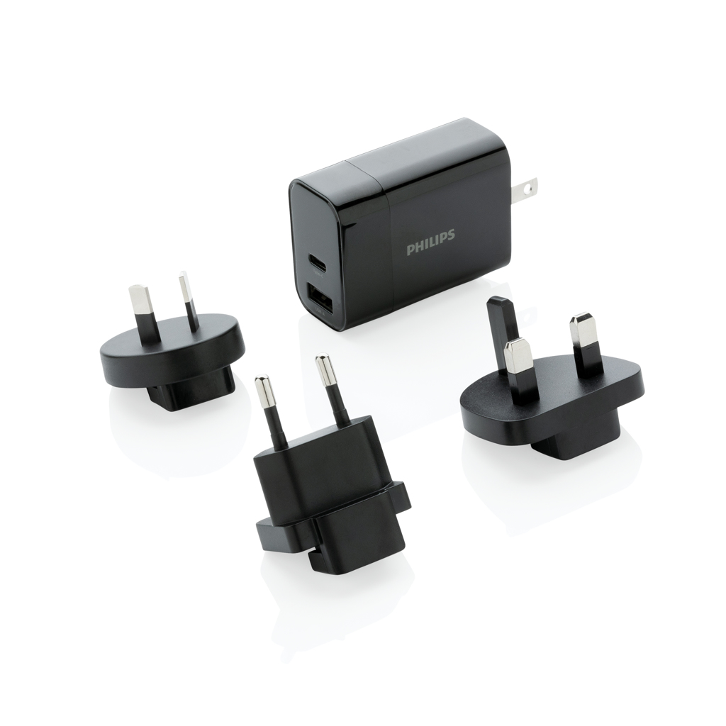 Adaptateur de voyage USB Philips 30 w_Noir