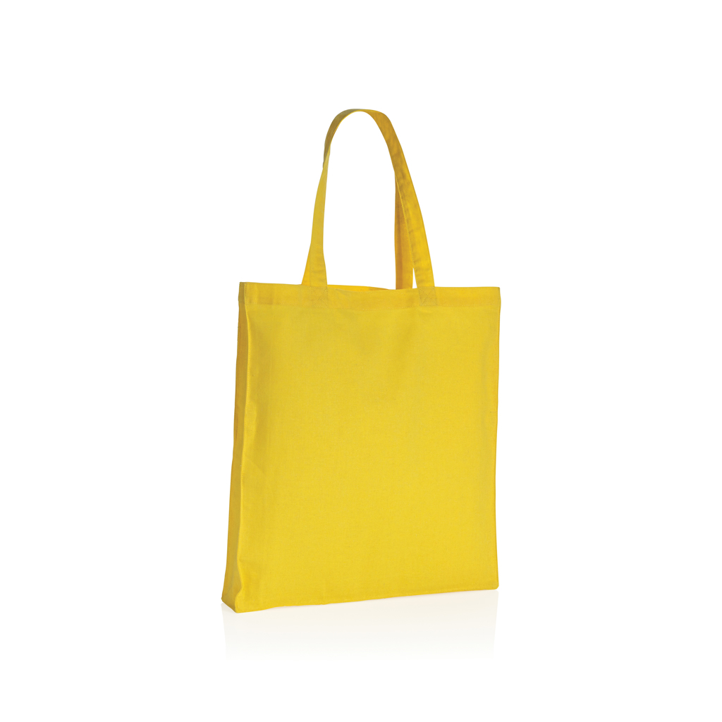 Tote bag en coton recyclé avec soufflet Impact 145 g_Jaune