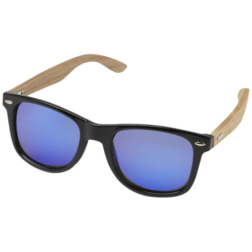 Lunettes de soleil miroir en plastique recyclé rPET et bois Hiru_Bois