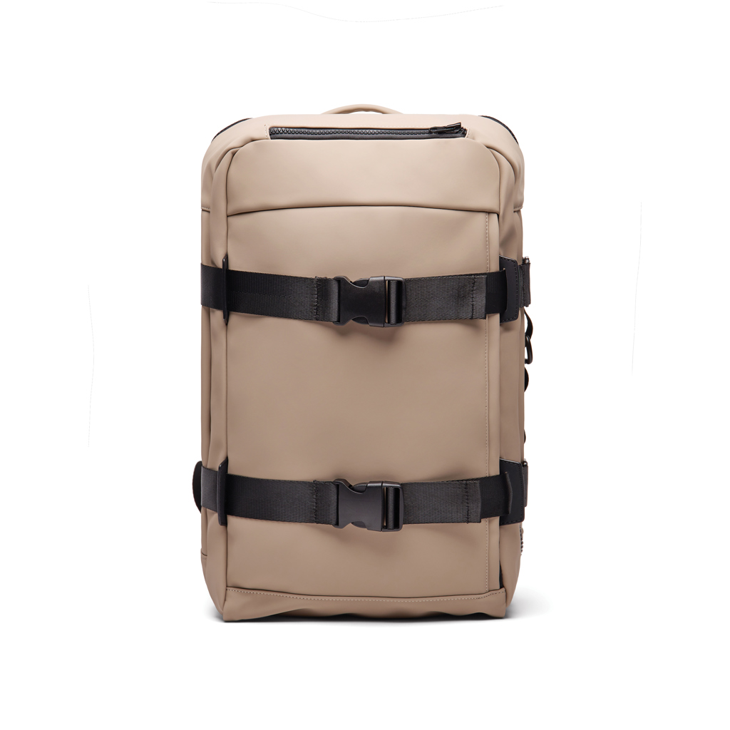 Sac à dos de voyage en polyester recyclé certifié Vinga Baltimore_Greige
