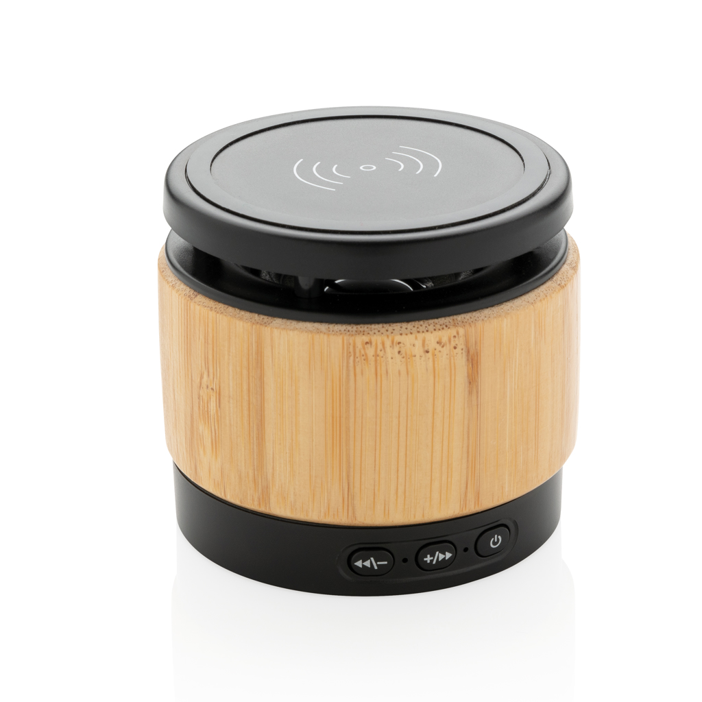 Enceinte nomade en bambou avec chargeur à induction Ecodrop 3W_Marron