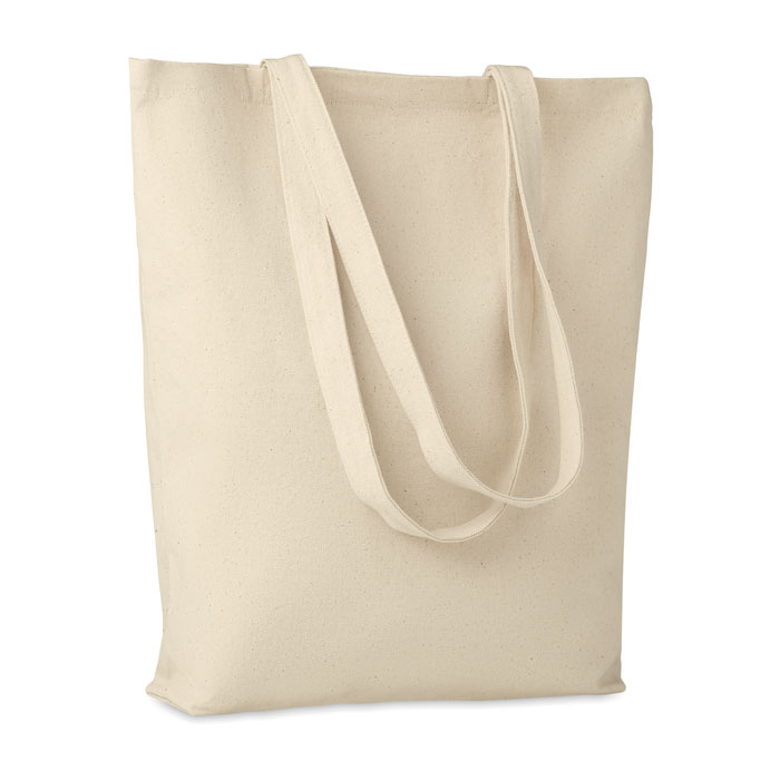 Tote bag publicitaire en coton certifié Rassa 270 g_Beige