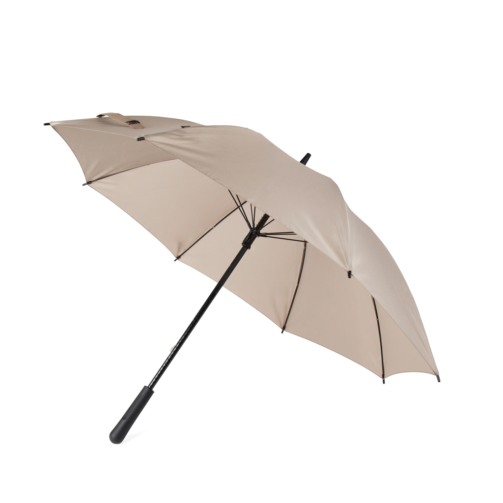 Parapluie droit 23" en polyester recyclé rPET Vinga Baltimore_Greige