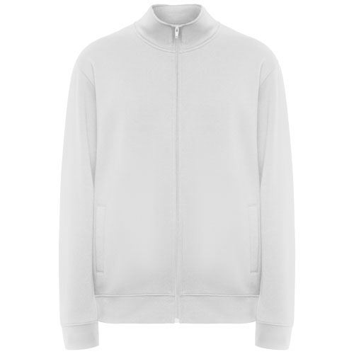 Veste sweat zippée unisexe en coton et polyester certifiés Ulan 280 g_Blanc