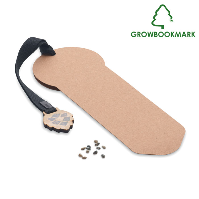 Marque-page à graines en papier Growbookmark™_Beige