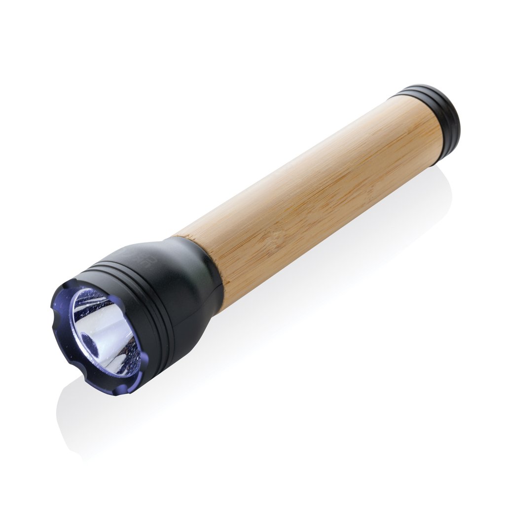 Lampe torche en bambou et plastique recyclé certifié 5 W Lucid_Noir