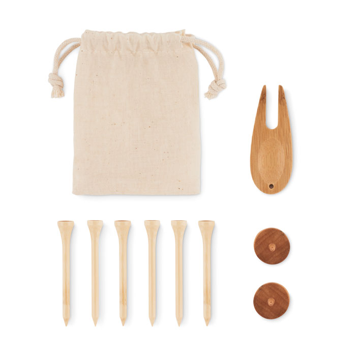 Set de golf en bambou et coton bio Dormie_Beige
