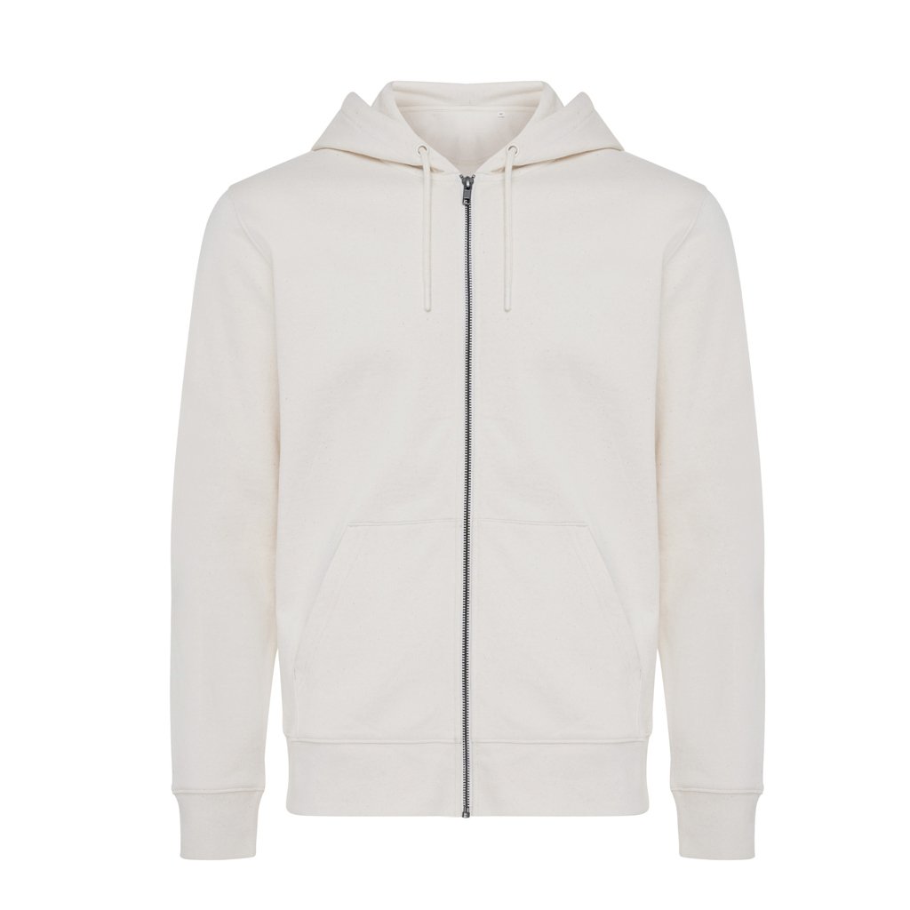 Sweat zippé à capuche unisexe en coton bio et recyclé Iqoniq Abisko 340 g_Natural raw